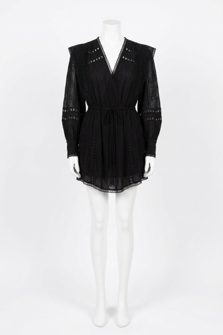 NEW IRO cassie v-neck mini dress in black
